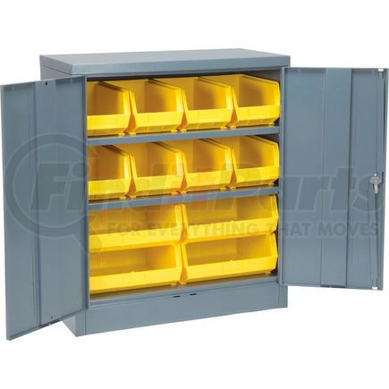 500135 by GLOBAL INDUSTRIAL - Global Industrial&#153; Locking Storage Cabinet 36x18x42, 12 YL Stacking Bins, 2 Shelves Unassembled