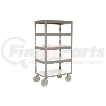 330427 by GLOBAL INDUSTRIAL - Global Industrial&#153; Easy Adj. Boltless 5 Shelf Truck 48x24, Laminate Shelves, Pneumatic Casters