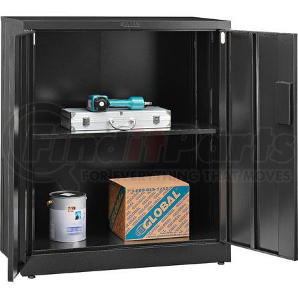 361842BK by GLOBAL INDUSTRIAL - Global Industrial&#8482; EZ Assemble Steel Storage Cabinet 36"W x 18"D x 42"H Black