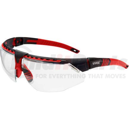 S2860HS by NORTH SAFETY - Uvex&#174; Avatar Hydroshield Safety Glasses, Red Frame, Clear Lens, Scratch-Resistant, Anti-Fog