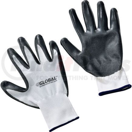 708346XL by GLOBAL INDUSTRIAL - Global Industrial&#8482; Flat Nitrile Coated Gloves, White/Gray, X-Large, 1-Pair