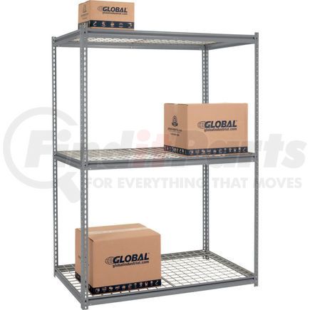 580918GY by GLOBAL INDUSTRIAL - Global Industrial&#153; High Cap. Starter Rack 60Wx36Dx84H 3 Levels Wire Deck 1300lb Per Shelf GRY