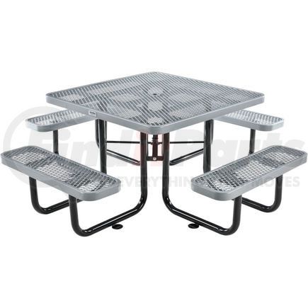 277151GY by GLOBAL INDUSTRIAL - Global Industrial&#153; 46" Square Outdoor Steel Picnic Table, Expanded Metal, Gray