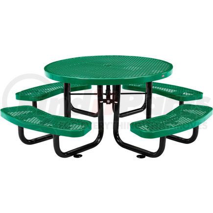 277150KGN by GLOBAL INDUSTRIAL - Global Industrial&#153; 46" Child's Round Outdoor Steel Picnic Table, Expanded Metal, Green