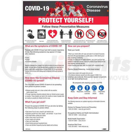 PST141C by NATIONAL MARKER COMPANY - COVID-19 Protect Yourself Poster, 12" X 18", Vinyl