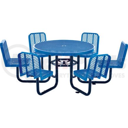 277590BL by GLOBAL INDUSTRIAL - Global Industrial&#153; 46" Round Carousel Picnic Table With 6 Seats, Expanded Metal, Blue