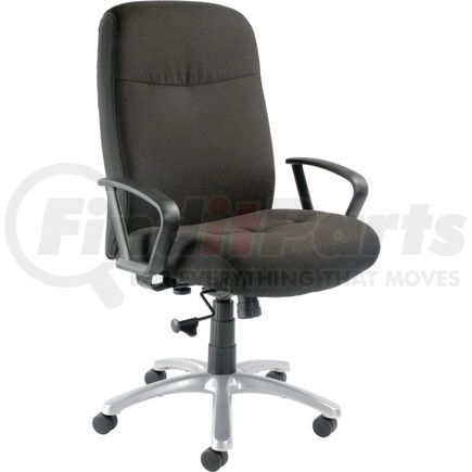 506571BK by GLOBAL INDUSTRIAL - Interion&#174; Big & Tall Chair With High Back & Fixed Arms, Fabric, Black