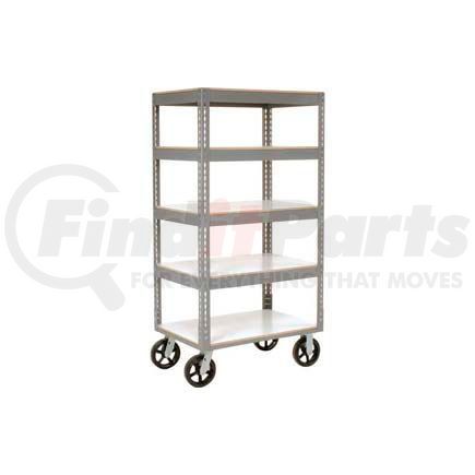 330420 by GLOBAL INDUSTRIAL - Global Industrial&#153; Easy Adjust Boltless 5 Shelf Truck 36x24 W/ Laminate Shelves, Rubber Casters