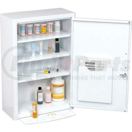 269940 by GLOBAL INDUSTRIAL - Global Industrial&#153; Medicine Cabinet with Pull-Out Shelf, 18"W x 8"D x 27"H, White