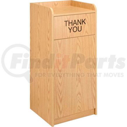 603589 by GLOBAL INDUSTRIAL - Global Industrial&#153; 36 Gallon Wooden Waste Receptacle With Tray Top Oak
