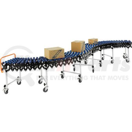 168110 by GLOBAL INDUSTRIAL - Global Industrial&#153; Portable Flexible & Expandable 6'2"-24'8" Conveyor - Nylon Wheels - 18"W