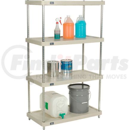 188124 by GLOBAL INDUSTRIAL - Nexel&#174; Solid Plastic Shelving Unit - Clear Epoxy Posts - 36"W x 18"D x 63"H - 4 Shelf