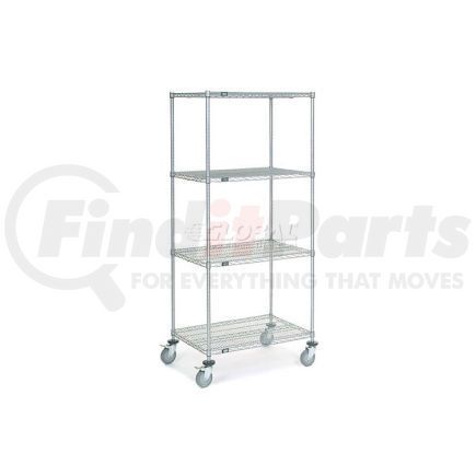 168226B by GLOBAL INDUSTRIAL - Nexel&#174; Chrome Wire Shelf Truck 36x24x80 1200 Pound Capacity with Brakes