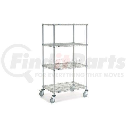 168218B by GLOBAL INDUSTRIAL - Nexel&#174; Chrome Wire Shelf Truck 36x24x69 1200 Pound Capacity with Brakes