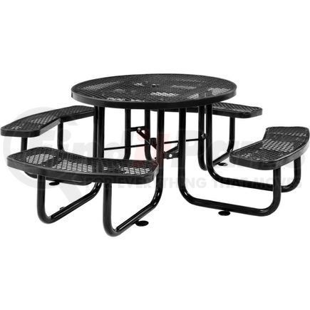 277150BK by GLOBAL INDUSTRIAL - Global Industrial&#153; 46" Round Outdoor Steel Picnic Table, Expanded Metal, Black