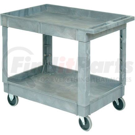 498526 by GLOBAL INDUSTRIAL - Global Industrial&#153; Standard Tray Top Plastic Utility Cart, 2 Shelf, 40"Lx26"W, 5" Casters, Gray