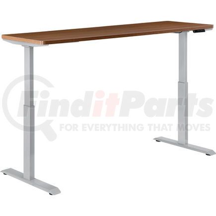 695781WNGY by GLOBAL INDUSTRIAL - Interion&#174; Electric Height Adjustable Table, 72"W x 30"D, Walnut W/ Gray Base