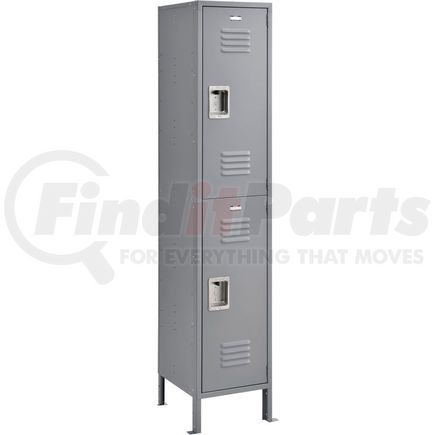 493663GY by GLOBAL INDUSTRIAL - Global Industrial&#153; Infinity&#174; Double Tier 2 Door Locker, 15"Wx18"Dx36"H, Gray, Assembled