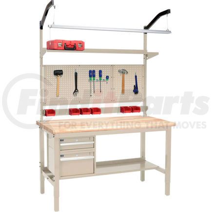 319341TN by GLOBAL INDUSTRIAL - Global Industrial&#153; 72"W x 36"D Production Workbench - Maple Safety Edge Complete Bench - Tan