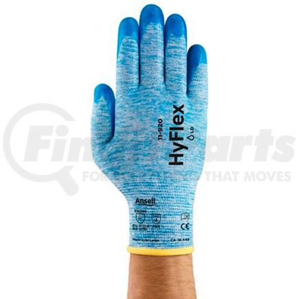 104458 by ANSELL - Ansell 11-920-8 HyFlex&#174; Coated Work Gloves, Nitrile Grip, 15-Gauge, Medium, Blue