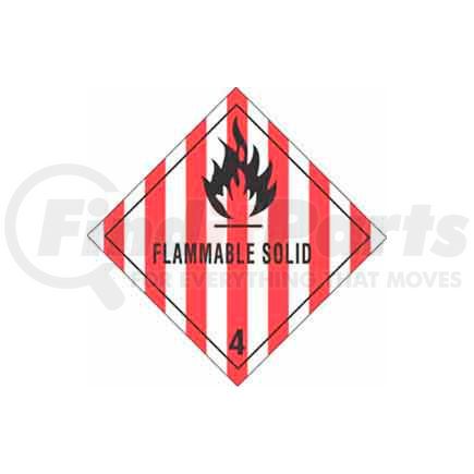 DL5130 by DECKER TAPE - Hazard Class 4 - Flammable Solid 4" x 4" - White / Red / Black