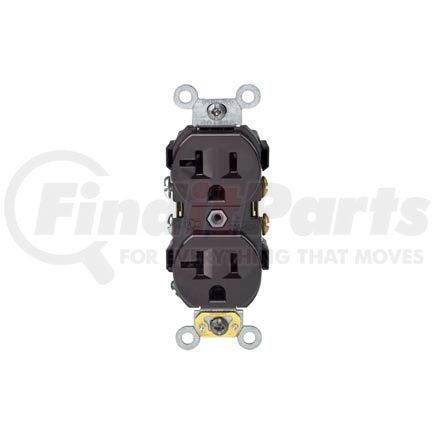 BR20 by LEVITON - Leviton BR20 20A, 125V, Duplex Receptacle, Self Grounding, Brown