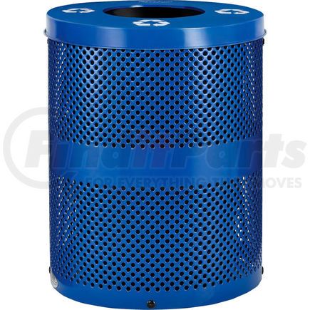261959BL by GLOBAL INDUSTRIAL - Global Industrial&#153; Perforated Recycling Can w/Flat Lid, 32 Gallon, Blue