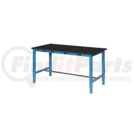 237385B by GLOBAL INDUSTRIAL - Global Industrial&#153; 72 x 30 Lab Workbench Adj. Height - Power Apron - Phenolic Safety Edge Blue