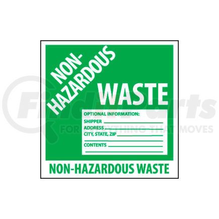 HW5W by NATIONAL MARKER COMPANY - Hazardous Waste Vinyl Labels - Non-Hazardous Waste