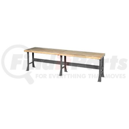 488010 by GLOBAL INDUSTRIAL - Global Industrial&#153; 120"W x 30"D Extra Long Industrial Workbench, Maple Block Square Edge - Gray