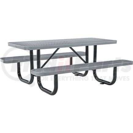 277152GY by GLOBAL INDUSTRIAL - Global Industrial&#153; 6 ft. Rectangular Outdoor Steel Picnic Table, Expanded Metal, Gray