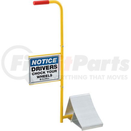 988990 by GLOBAL INDUSTRIAL - Global Industrial&#8482; Aluminum Wheel Chock with Safety Sign & Handle