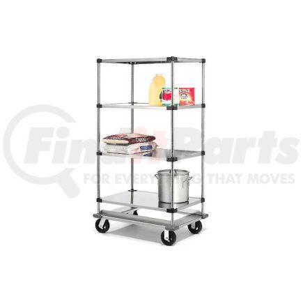 987462 by GLOBAL INDUSTRIAL - Nexel&#174; Stainless Steel  Shelf Truck with Dolly Base 48x18x81 1600 Lb. Cap.