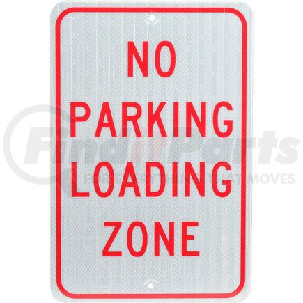 TM14J by NATIONAL MARKER COMPANY - Aluminum Sign - No Parking Loading Zone - .080" Thick, TM14J