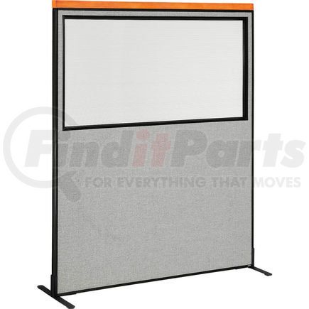 694689WFGY by GLOBAL INDUSTRIAL - Interion&#174; Deluxe Freestanding Office Partition Panel w/Partial Window 60-1/4"W x 73-1/2"H Gray