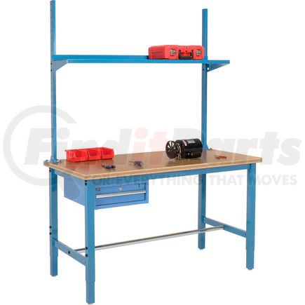 318967BL by GLOBAL INDUSTRIAL - Global Industrial&#153; 60x36 Production Workbench Shop Top Square Edge - Drawer, Upright & Shelf BL