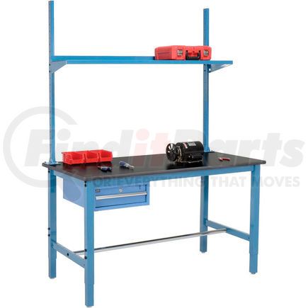 318971BL by GLOBAL INDUSTRIAL - Global Industrial&#153; 60x36 Production Workbench Phenolic Safety Edge - Drawer, Upright & Shelf BL