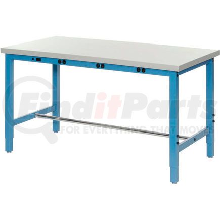 606993BBLA by GLOBAL INDUSTRIAL - Global Industrial&#153; 60 x 36 Adjustable Height Workbench - Power Apron, ESD Square Edge Blue
