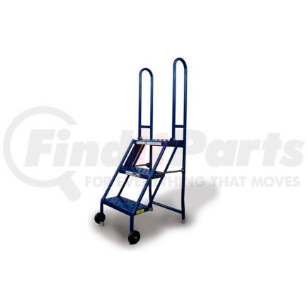 KDMF103166 by TRI-ARC - 3 Step Folding Rolling Ladder Stand - Perforated Tread - KDMF103166