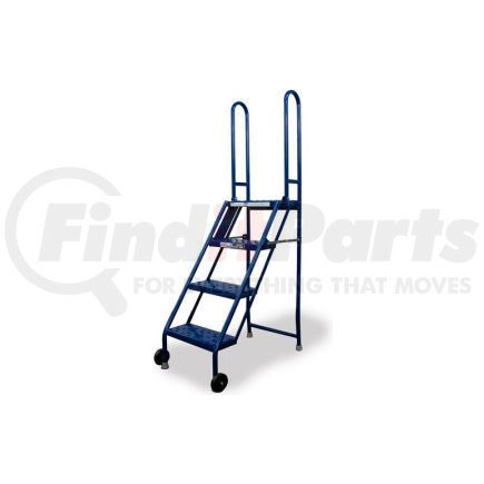 KDMF104166 by TRI-ARC - 4 Step Folding Rolling Ladder Stand - Perforated Tread - KDMF104166