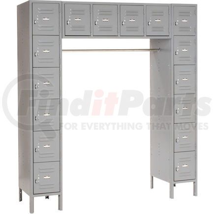 238235GY by GLOBAL INDUSTRIAL - Global Industrial&#153; Paramount&#174; 16 Person Locker, 12"Wx18"Dx12"H, Gray, Assembled