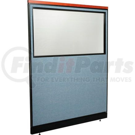 694737WPBL by GLOBAL INDUSTRIAL - Interion&#174; Deluxe Office Partition Panel w/Partial Window & Pass-Thru Cable 60-1/4Wx77-1/2H BLU