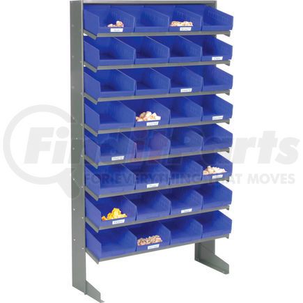 603425BL by GLOBAL INDUSTRIAL - Global Industrial&#153; 8 Shelf Floor Pick Rack - 32 Blue Plastic Shelf Bins 8 Inch Wide 33x12x61