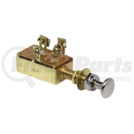 M-532 by COLE HERSEE - Cole Hersee Push-Pull Switches  SPDT, OFF-ON-ON, 10A@12VDC, 4 BRASS SCREWS, CHROME-PLATED KNOB, W/FACENUT, WASHER, HEXNUT