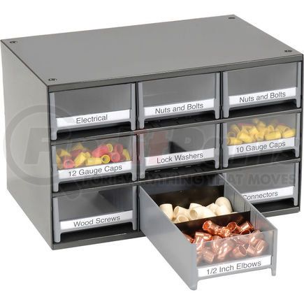 19909 by AKRO MILS - Akro-Mils Steel Small Parts Storage Cabinet 19909 - 17"W x 11"D x 11"H w/ 9 Gray Drawers