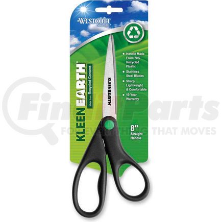 41418 by ACME UNITED - Westcott&#174; KleenEarth Recycled Stainless Steel Scissors, 8"L Straight, Black
