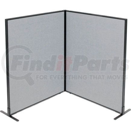 695031GY by GLOBAL INDUSTRIAL - Interion&#174; Freestanding 2-Panel Corner Room Divider, 48-1/4"W x 60"H Panels, Gray