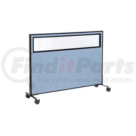 694985MBL by GLOBAL INDUSTRIAL - Interion&#174; Mobile Office Partition Panel with Partial Window, 60-1/4"W x 45"H, Blue