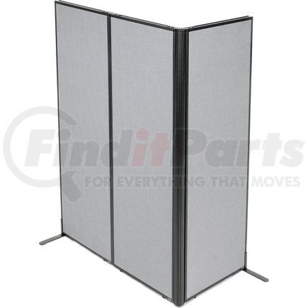 695095GY by GLOBAL INDUSTRIAL - Interion&#174; Freestanding 3-Panel Corner Room Divider, 24-1/4"W x 72"H Panels, Gray