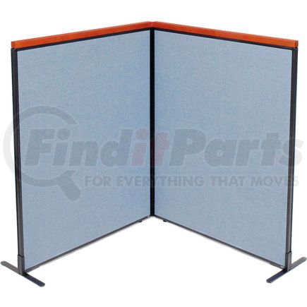 695076BL by GLOBAL INDUSTRIAL - Interion&#174; Deluxe Freestanding 2-Panel Corner Room Divider, 48-1/4"W x 61-1/2"H Panels, Blue